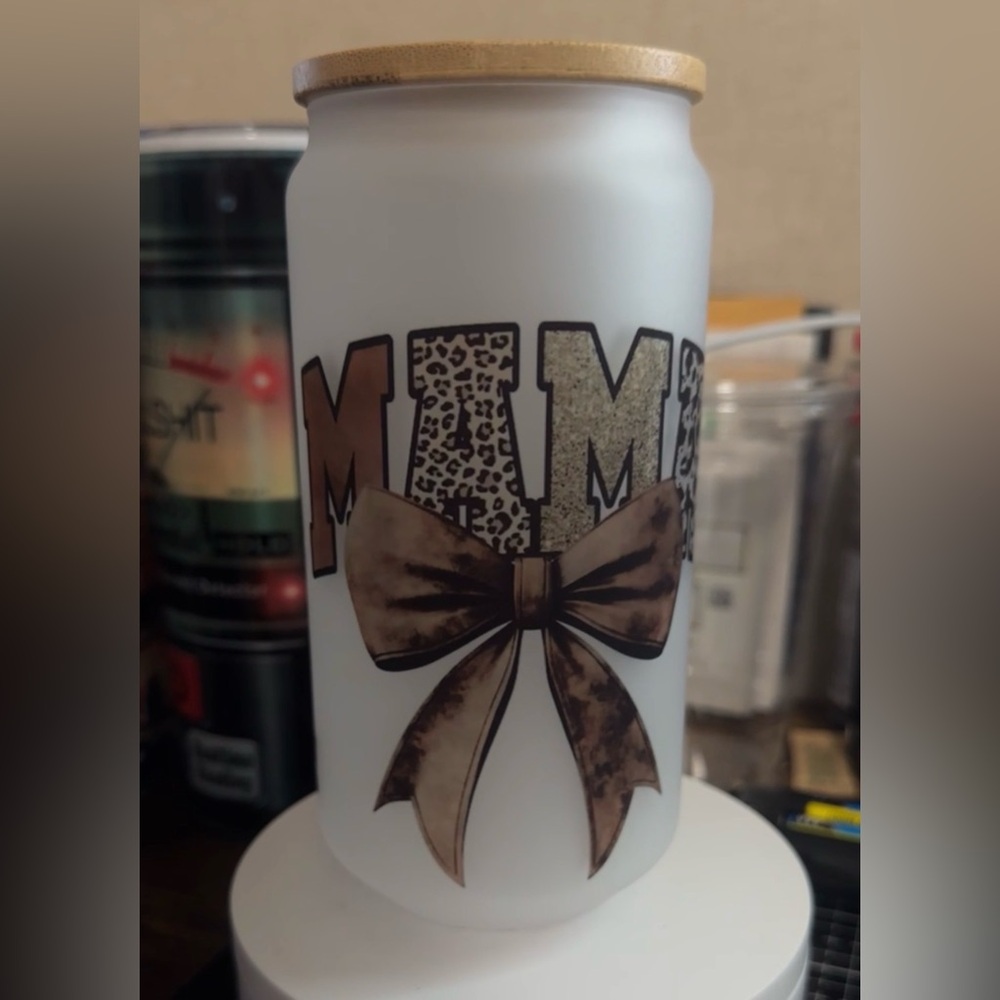 Chic Mama Tumbler with Leopard Print and Bow
